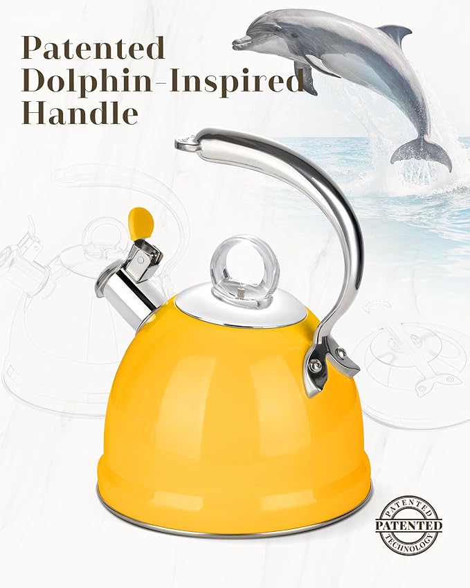 Harriet Tea Kettle Stovetop, 2.5 QT Whistling Stainless Steel Teapot