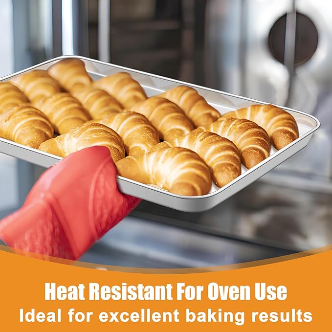 TeamFar Baking Sheet, Cookie Sheets Baking Pans Set of 3, 16/12.5/10.5 Inch