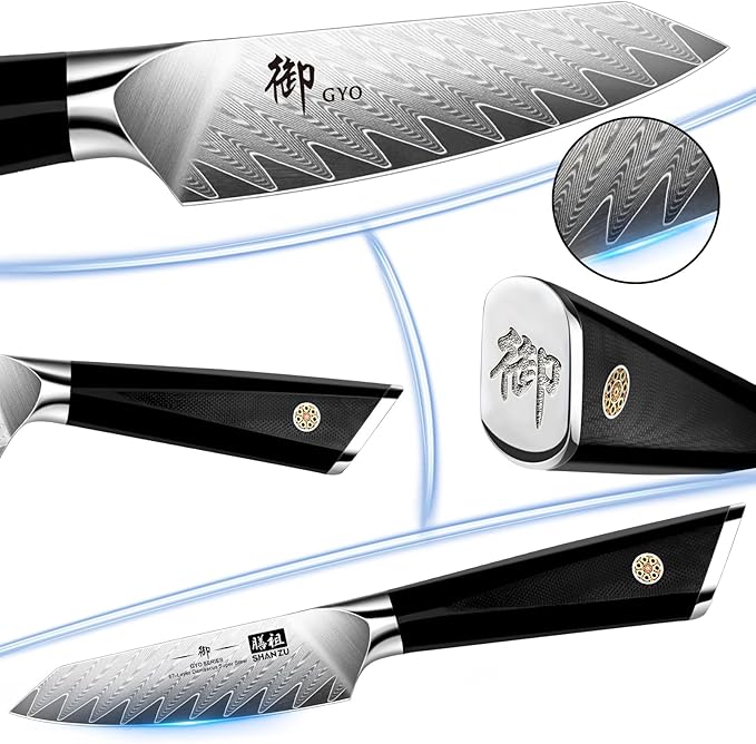 SHAN ZU Damascus Paring Knife,Fruit Knife 4 Inch