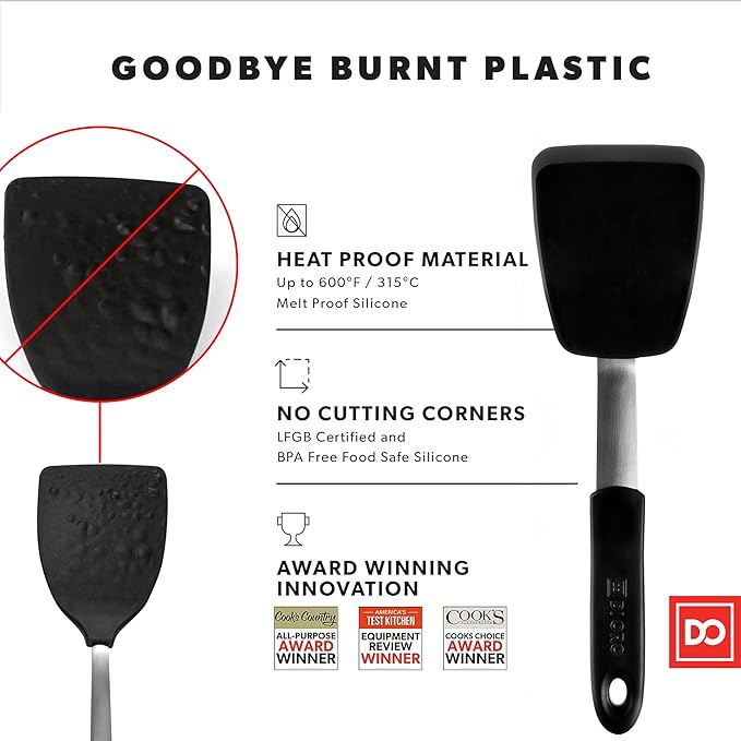 DI ORO Chef Series Silicone Spatula - 600F Heat Resistant