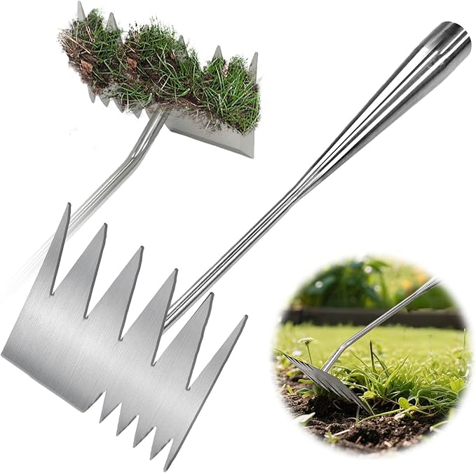Weed Puller Tool, Heavy-Duty Stainless Steel Garden Hand Weeding Tool
