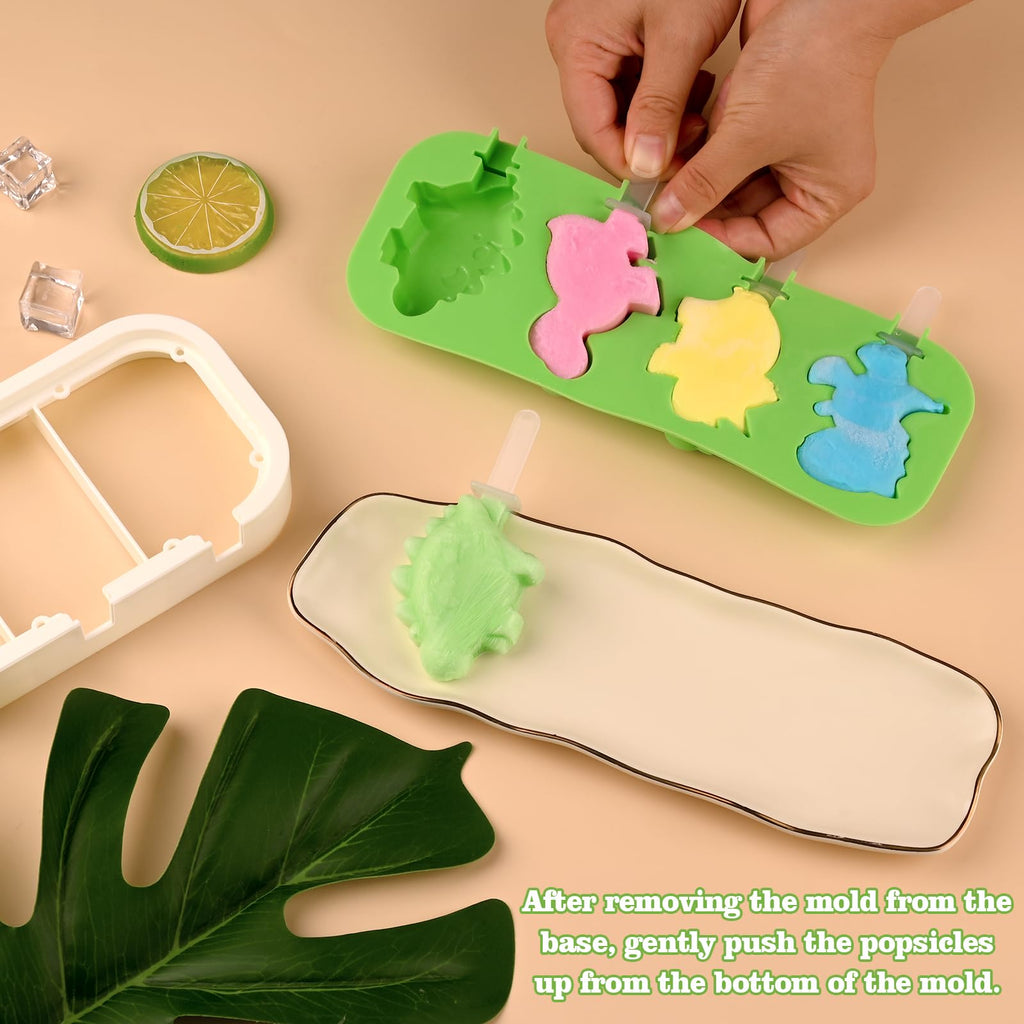 WMKGG Cartoon Silicone Popsicle Molds for Kids, 2 PCS Popsicles Molds