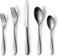 Danialli Matte Silverware Set, 18/10 Stainless Steel Satin Flatware, Modern Brushed Finish Cutlery, Dishwasher Safe & Durable, Built to Last (60-Piece, Fidenza Hammered)
