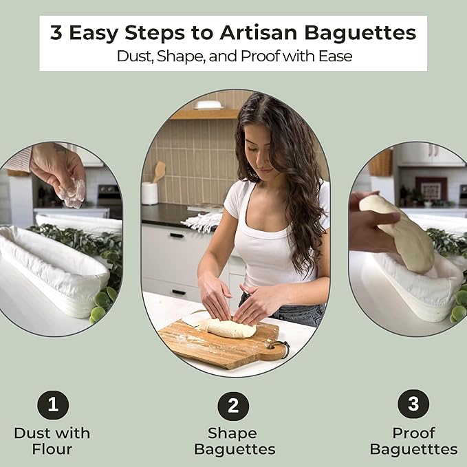 15 Inch Baguette Proofing Basket Set of 2 for Sourdough & French Bread