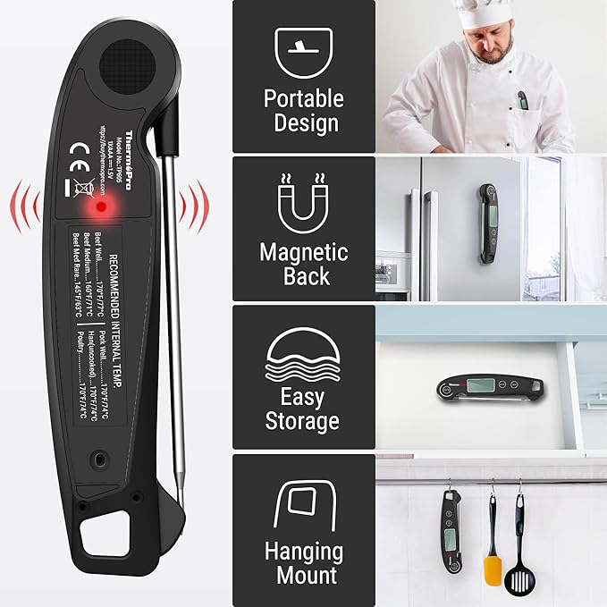 TempPro TempSwift Instant Read Meat Thermometer for Cooking