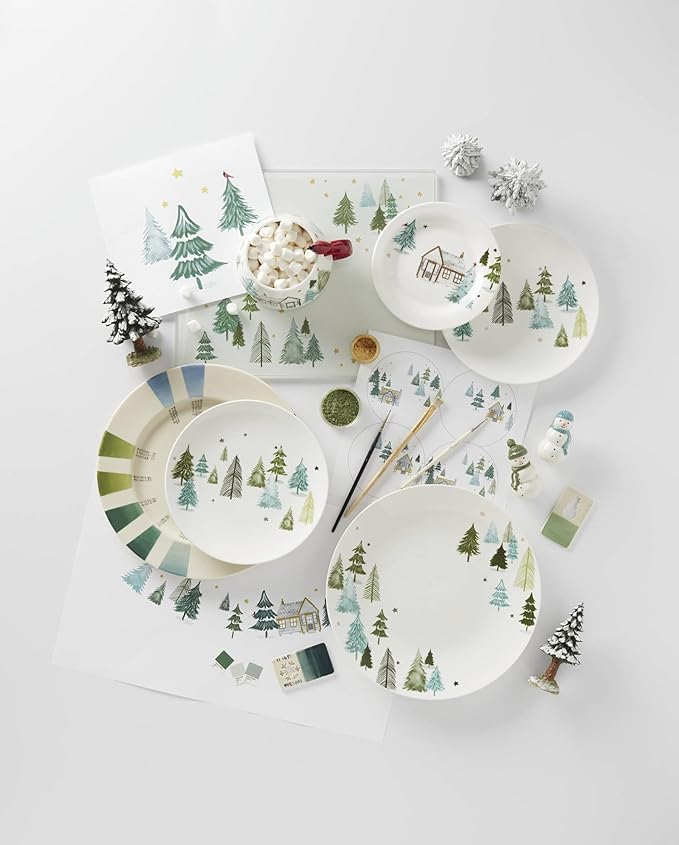 Lenox Balsam Lane Porcelain 12-Piece Christmas Dinnerware Set for 4