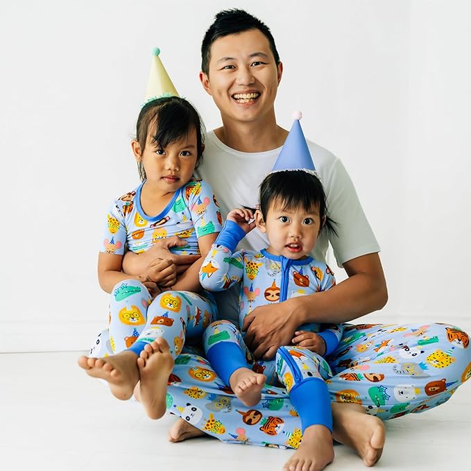 Little Sleepies Baby Pajamas, Blue Party Pals, 3-6M
