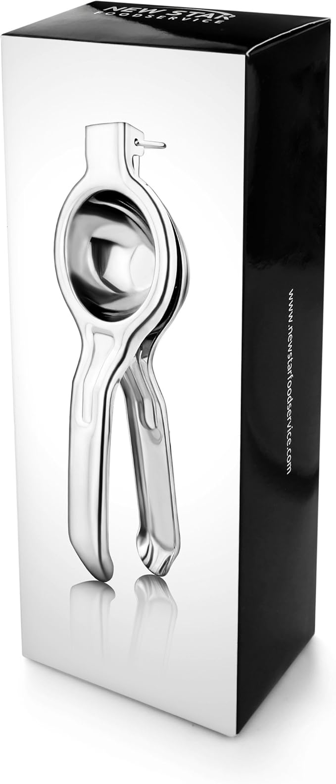 New Star Foodservice 43280 Commercial-Grade Stainless Steel Lemon Squeezer, Heavy Duty Citrus Juicer Press, Silver
