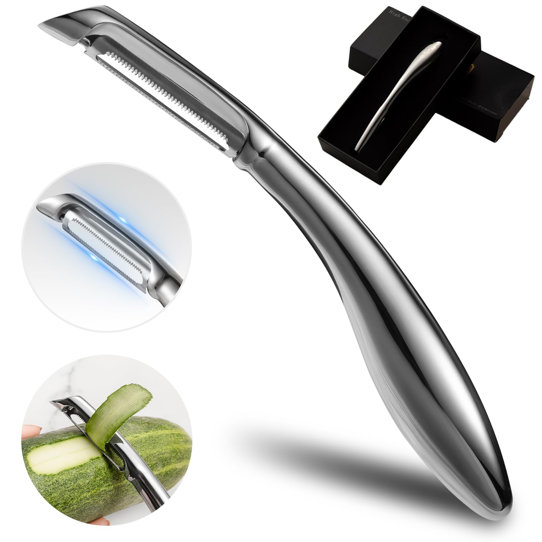 LIIGEMI Premium Stainless Steel Vegetable Peeler,I Sharp Potato Peeler for Kitchen,Practical and Comfortable Stainless Steel Veggie Peeler Machine