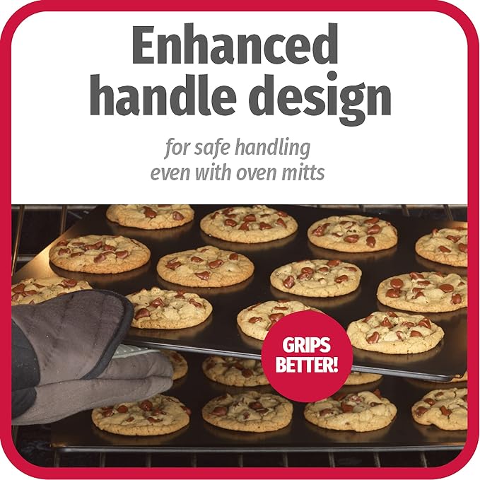 GoodCook AirPerfect Insulated Cookie Sheets Set of 2 Nonstick Carbon Steel Construction Pans for No-Burn Baking with Ergonomic Grip, 16 x 14-Inch, Gray