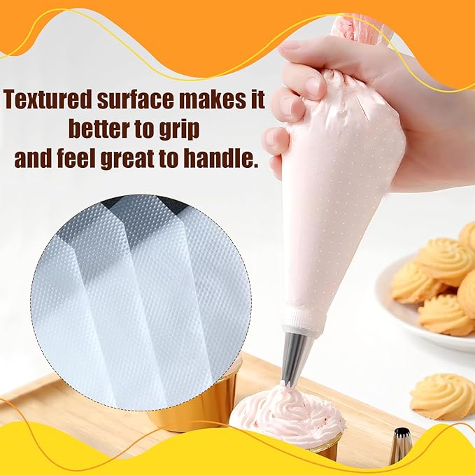 18 Inch Tipless Piping Bags for Royal Icing, 26 Inch Large Piping Bags, Thickened and Non-Slip Piping Icing Bags Disposable