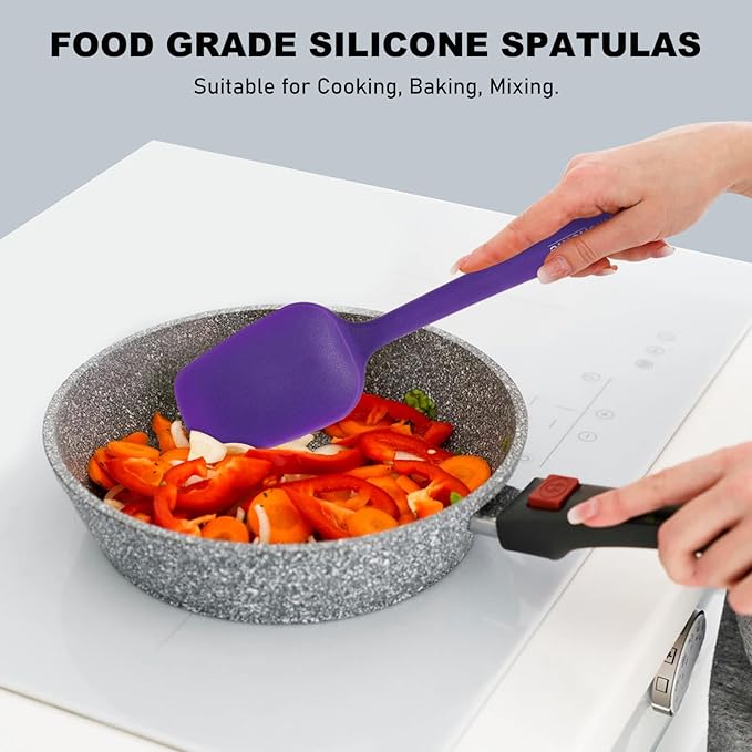 NileHome 6 Pieces Silicone Spatula Set with Silicone Brush,Multicolor