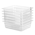 EGGKITPO 6-Pack 1/2 Size Clear Food Pan 4 Inch Deep Hotel Pan for Party and Catering BPA-free Polycarbonate Food Storage Container Stackable Freezer-safe