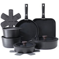 SENSARTE 24 Piece Nonstick Detachable Handle Pots and Pans Set Black