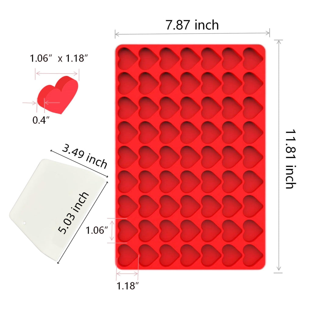 sofliym Heart Silicone Molds for Gummy, Candy, Chocolate, Small Homemade Treats Molds with Scraper (1 PCS heart)