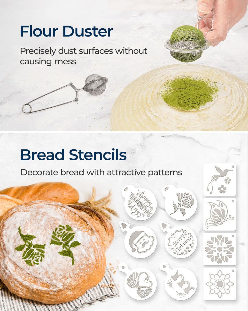 Clearance Final Stock - Lorzon Banneton Bread Proofing Basket Gift Set of 2 (10" Round & Oval Rattan) - Sourdough Bread Baking Supplies Making Tools with Bakers Couche & Sourdough Starter Kit