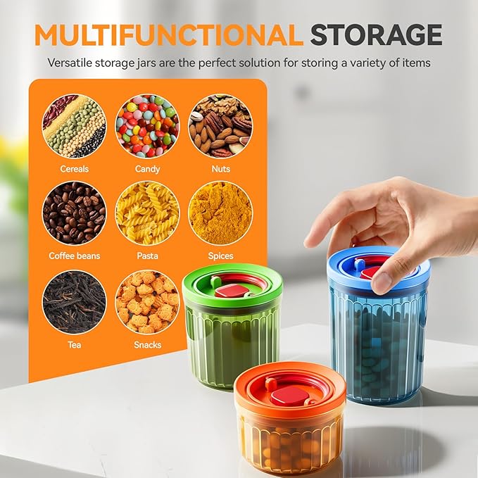 THKAILAR 6-Pack Small Food Storage Containers with Airtight Snap-Lock Lids