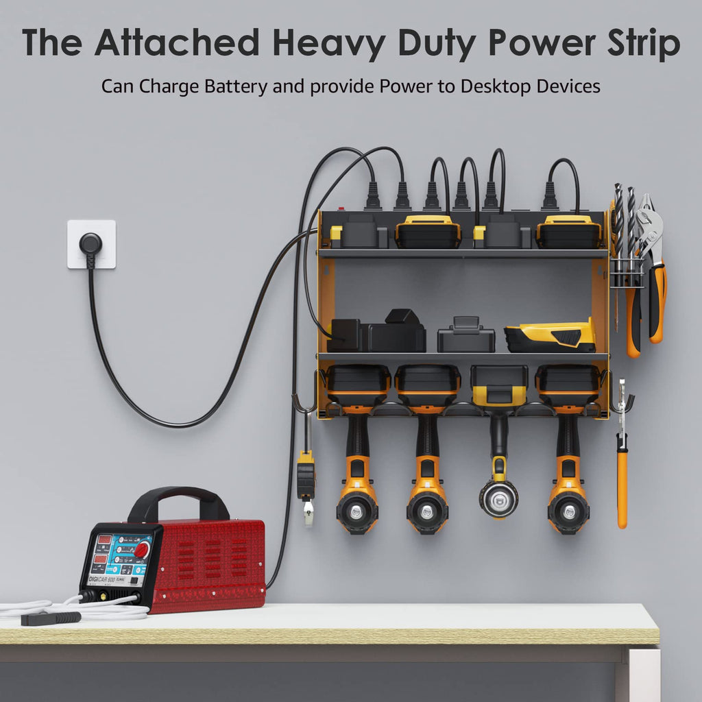 CCCEI Wall Mount Modular Tool Charging Organizer, Yellow, 1 Pack, 3 Tier.
