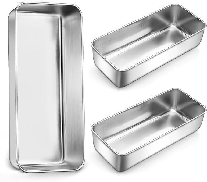 LIANYU 3 Pack 12 x 5 Inch Large Loaf Pans, Bread Pan Sets for Baking
