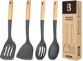 Badiano Silicone Cooking Utensils Set, Safe for Nonstick Cookwares, Grey