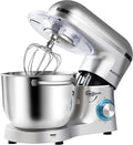 Aucma Stand Mixer,6.5-QT 660W 6-Speed Tilt-Head Food Mixer, Kitchen Electric Mixer with Dough Hook, Wire Whip & Beater (Silver, 6.5QT)