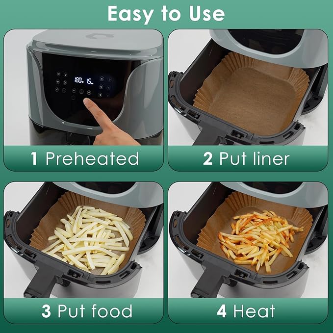 505 PCS Square Air Fryer Liners Disposable 8inch for 5-8 QT