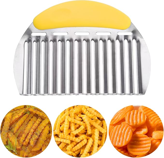 JAYVAR Large Crinkle Cutter, Stainless Steel Vegetable Wavy Chopper