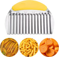 JAYVAR Large Crinkle Cutter, Stainless Steel Vegetable Wavy Chopper