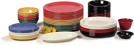 Carlisle FoodService Products Dallas Ware Reusable Plastic Bowl Bouillon Cup Bowl for Home and Restaurant, Melamine, 8 Ounces, Red, (Pack of 24)