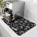 AMOAMI-Coffee Mat Hide Stain Rubber Backed Absorbent Dish Drying Mat for Kitchen Counter-Coffee Bar Accessories Fit Under Coffee Maker, Espresso Machine, Pot, Dish Rack (16X24,INK)