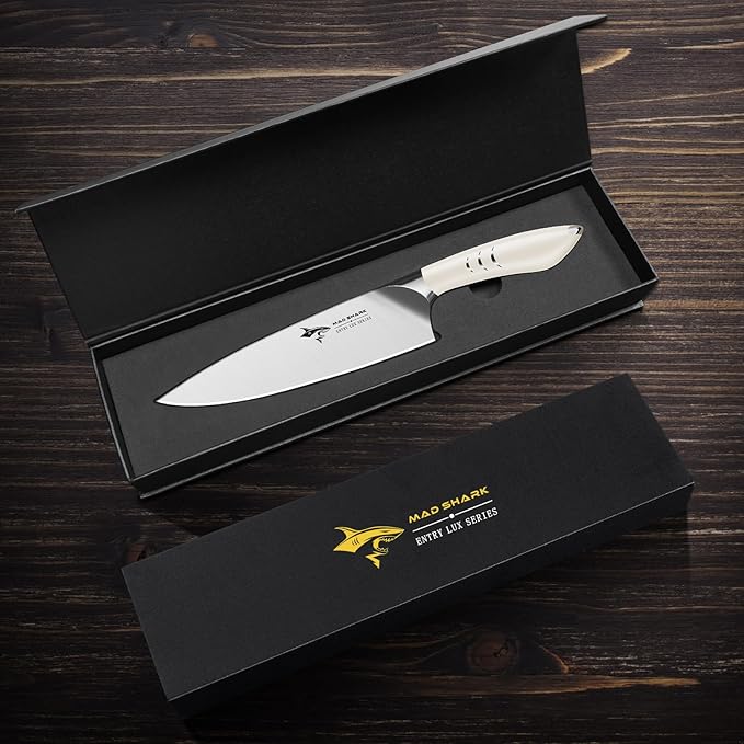MAD SHARK Chef Knife 8 inch Sharp Kitchen Knife White