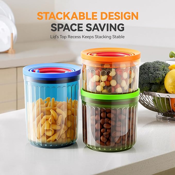 THKAILAR 6-Pack Small Food Storage Containers with Airtight Snap-Lock Lids