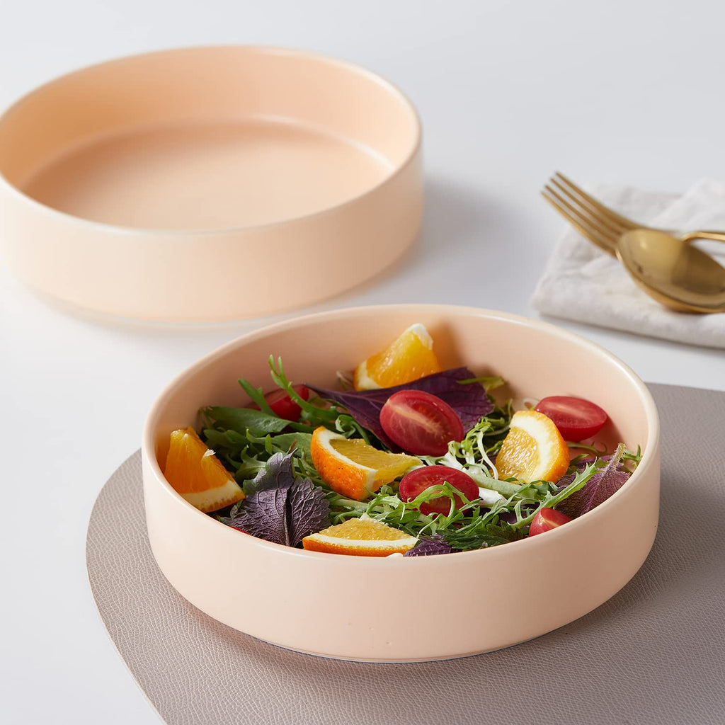 Stone Lain Stella Pasta Bowl 6-Piece Set, Round, Porcelain, Pastel Orange