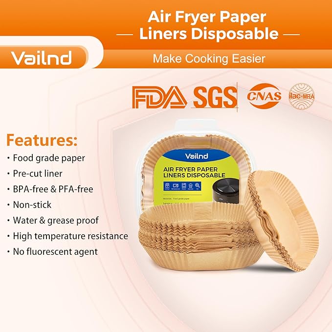 250 Pcs 6.5" Square Air Fryer Liners Disposable for 3-5QT, Airfryer Paper