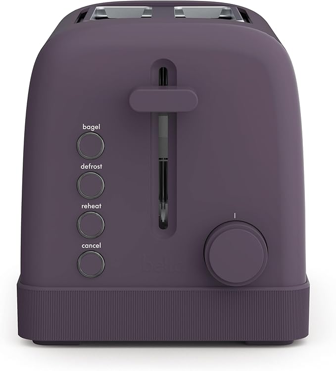 bella 2-Slice Toaster with Extra Wide Slots and 6-Shade Control, Plum