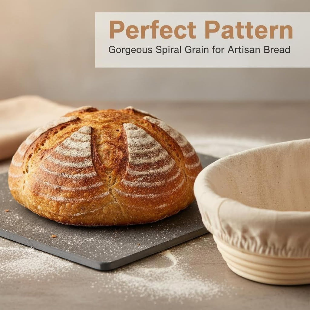 Banneton Bread Proofing Basket Set with Liners,9 Inch Round & 10 Inch Oval Sourdough Baking Kit for Professional & Home Use