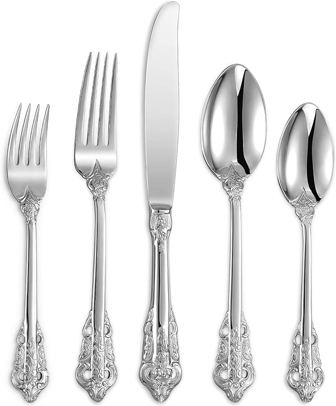 KEAWELL Luxury 20-Piece 18/10 Stainless Steel Flatware Set (Silver)