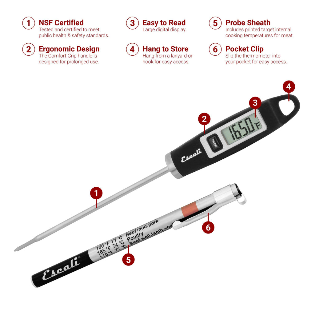 Escali Home Thermometer Set, Includes Gourmet Digital, Candy, and Instant-Read Meat Thermometers