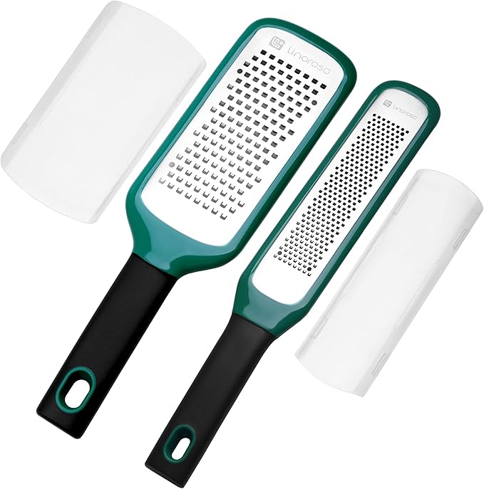 linoroso Lemon Zester Grater of 2, Kitchen Tool for Cheese, Garlic, Nutmeg