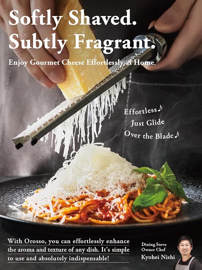 OROSSO Grater, Lemon Zester Cheese Grater, Cheese Shavings, Parme Cheese, Ginger, Garlic, Zester Grater (white)