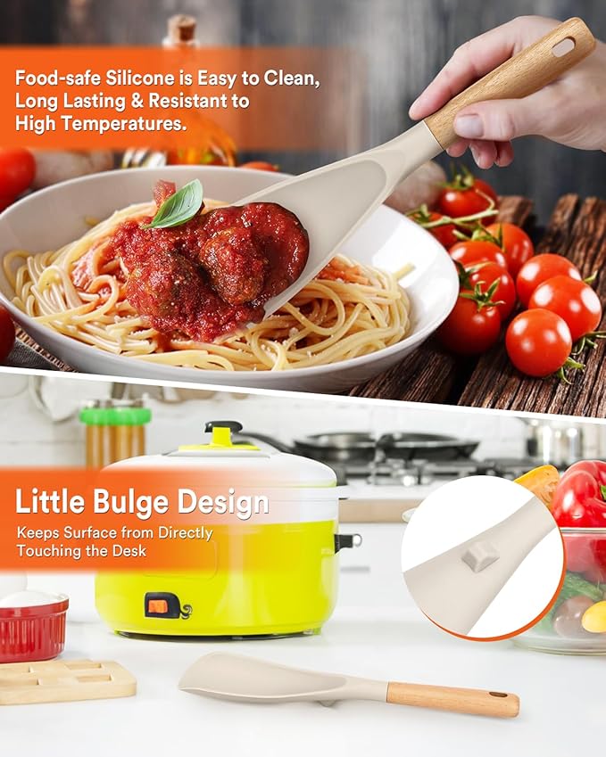 Badiano Cooking Spoon and Rice Scooper for Nonstick Cookware,Multi-function
