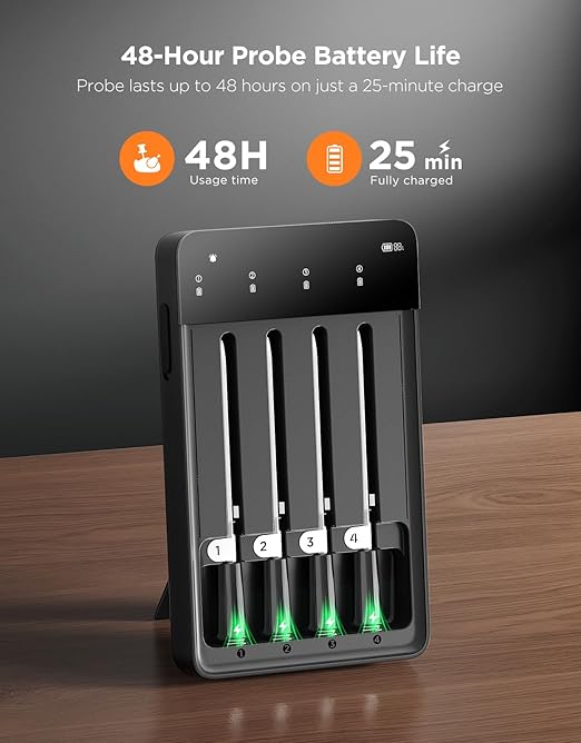 GoveeLife Smart Wireless Meat Thermometer Digital 4 Probes with App Alarm