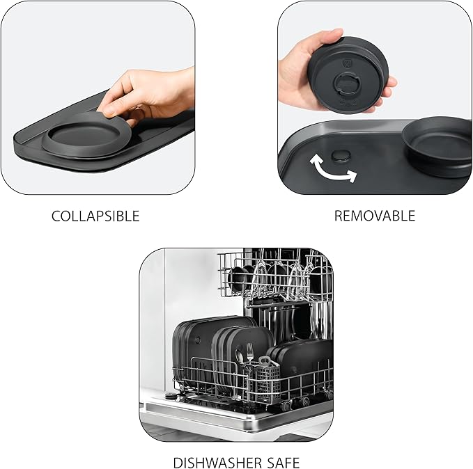 madesmart dipware 3 Bowl Serving Tray, Stackable & Removable Dip Bowls for Charcuterie, Guacomole, Snacks, Veggies, Premium Dishwasher & Microwave Safe, Multipurpose Plate & Bowl, Ocean