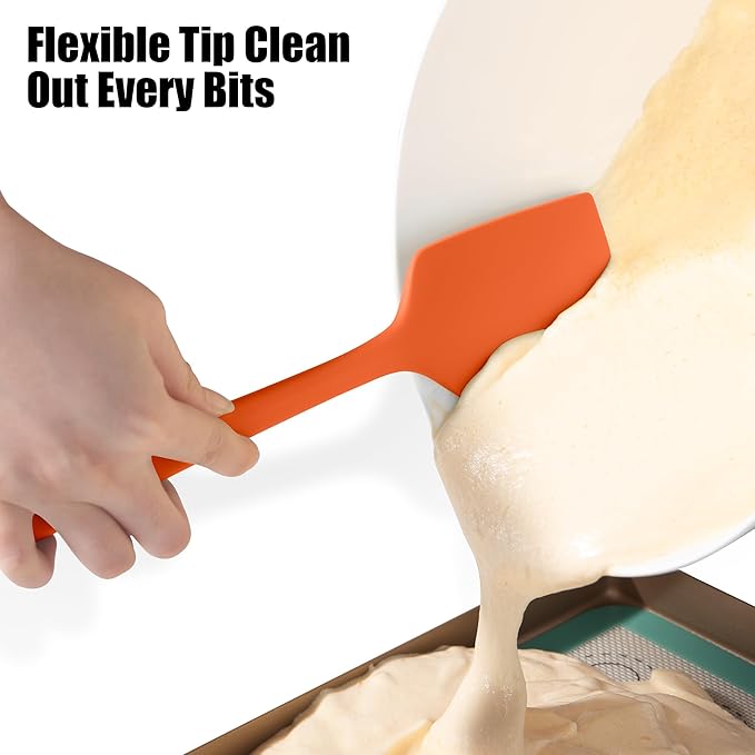 Doosu 600°F Heat Resistant Silicone Spatula Scrapers (Set of 3, Multi-5)