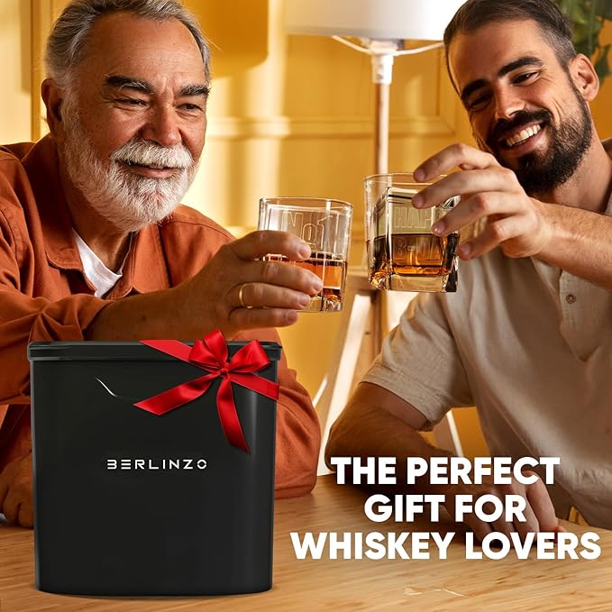 Berlinzo Clear Ice Cube Maker Mold - 2 2.1in Whiskey Squares, Non-Electric