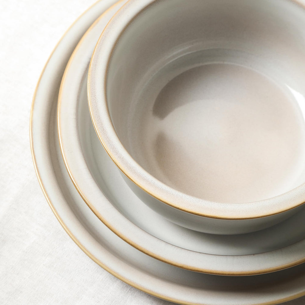 Stone Lain Slate 12-Piece Dinnerware Set Stoneware, Plates and Bowls Set, Dishwasher and Microwave Safe, Dish Set for 4, White