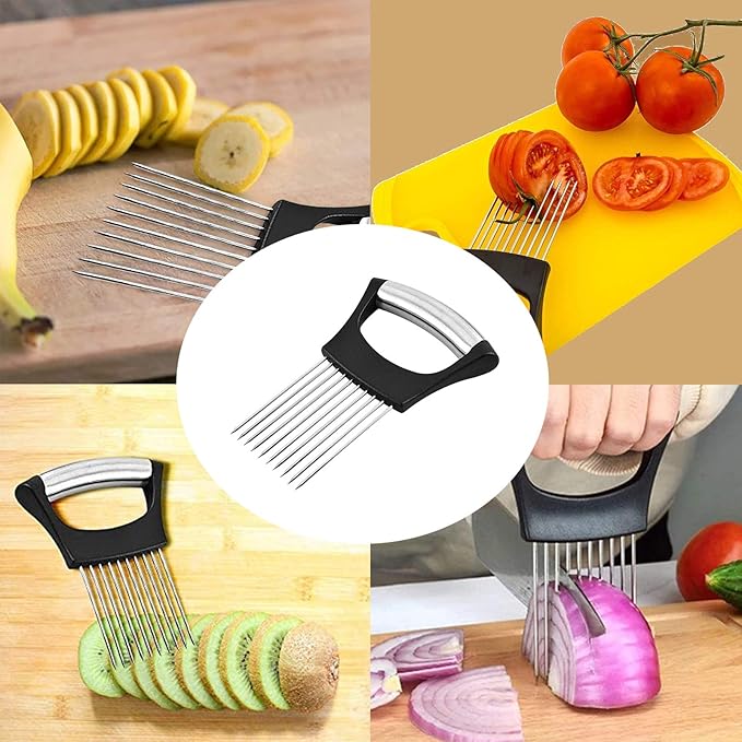 Stainless Steel Onion Holder for Slicing,Onion Slicer Holder,Kitchen Gadget
