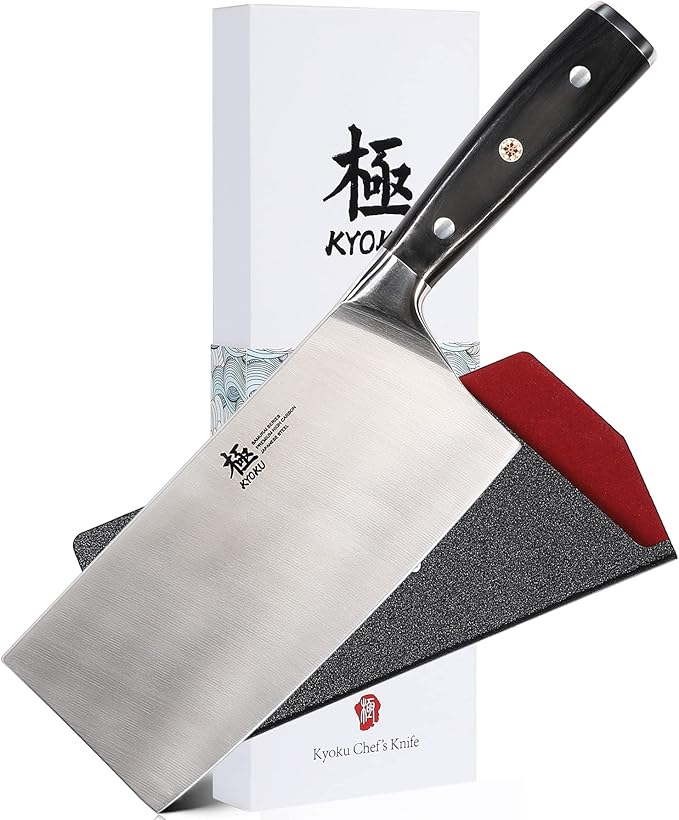 KYOKU 7" Cleaver Knife - Japanese High Carbon Steel Meat Vegetable Knife