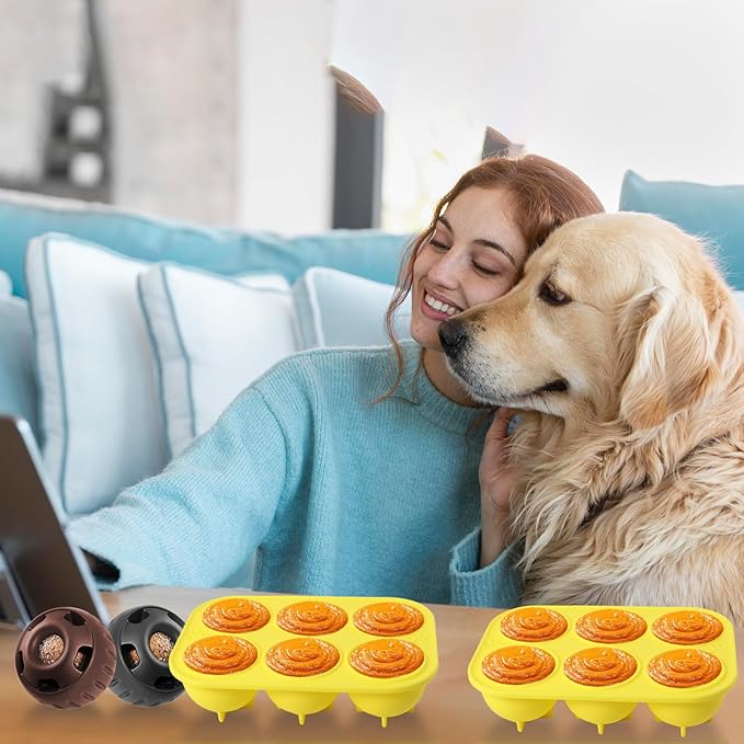 2 Pcs Large Silicone Molds with Lids for Woof Pupsicle Large Refill