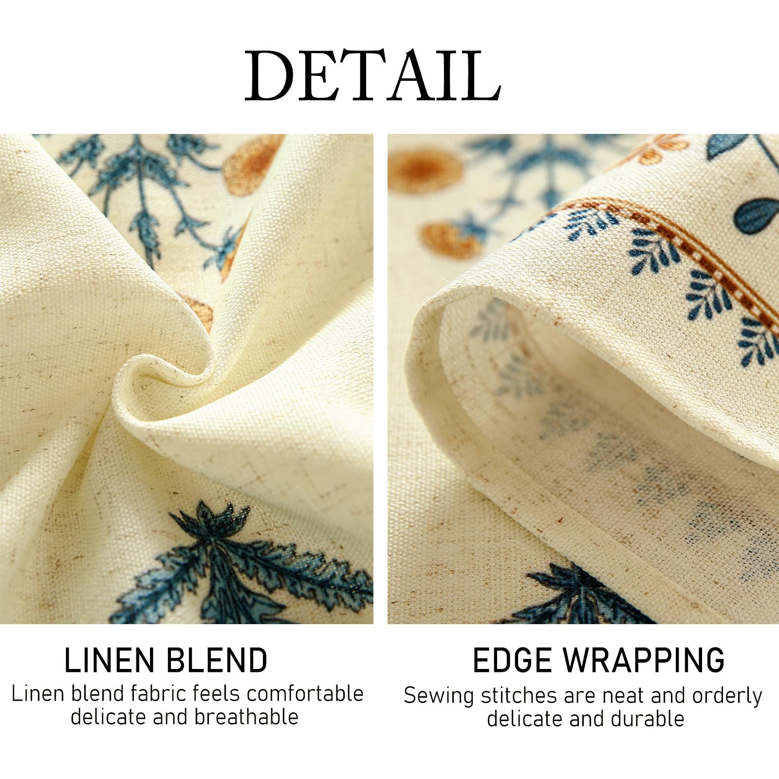ISAENNE Designer French Linen Rectangular Tablecloth,102"x63"-Estevan A